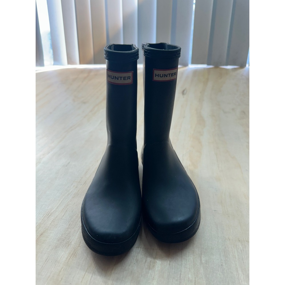 Hunter Kids First‎ Classic Rain Boots Matte Black Rubber Size 13 US 1 UK EU 32